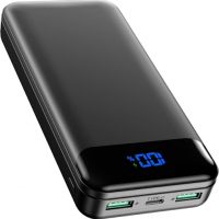 Enerwow Batterie Externe, 27000mAh Power Bank PD 30W Charge Rapide Portable Chargeur, USB C(Entrée&Sortie) Powerbank Compatible avec iPhone 16 15 14 13 Pro Max, Samsung, Tablettes, Etc.